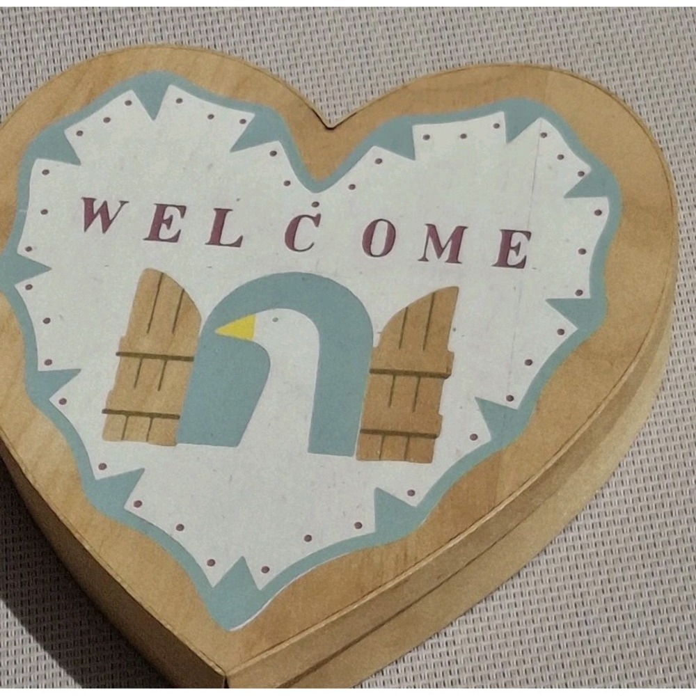Vintage 1986 Vandor American Pantry Classics Pelzman Goose Heart Trinket Box